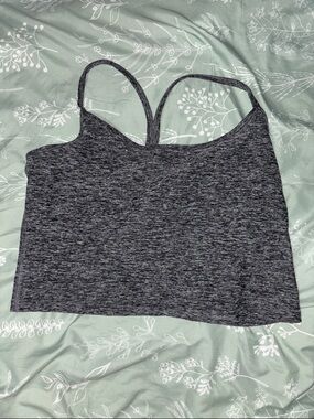 Beyond Yoga Charcoal Gray Heather Strappy Sports Bra Tank